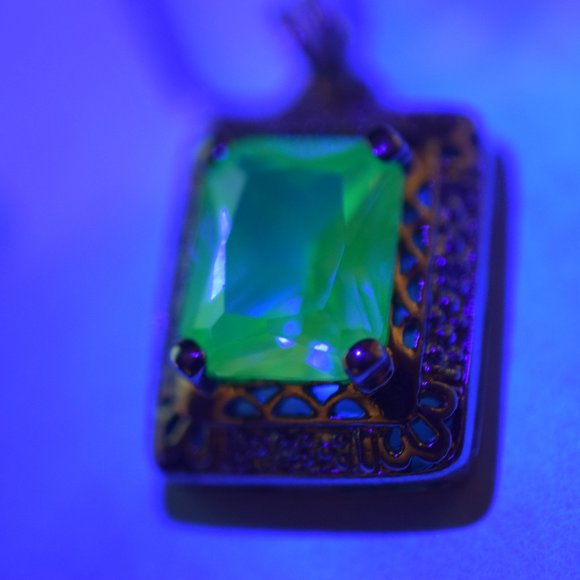 Chateau D Argent Genuine 12mm. by 10mm. Aqua Marine 925 Gold Vermeil Necklace - Picture 8 of 11